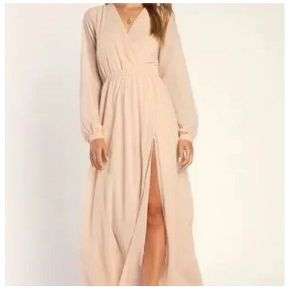 Lulus Wondrous Water Lilies Blush Pink Maxi Bridesmaid Dress Women's Size M - Picture 1 of 8